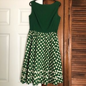 Lindy Bop Green Polka Dot Dress